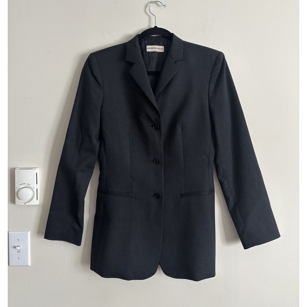 Emporio Armani Made in Italy Mens Blazer 3 Button‎ Gray Business Professional